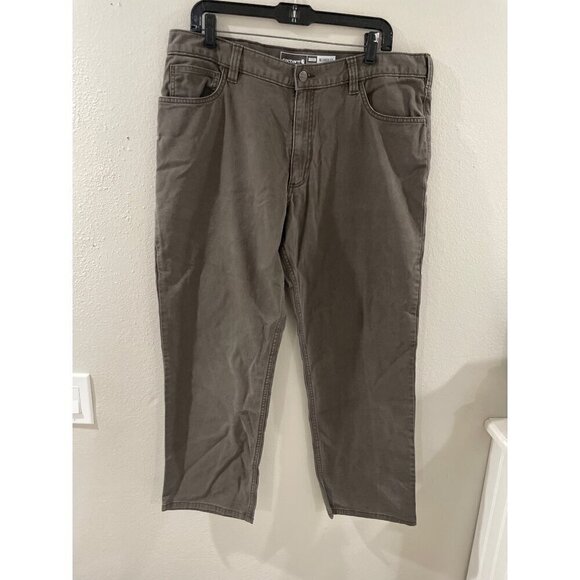 Carhartt Men' 38x30 cargo relaxed fit color dark khaki pants - Picture 2 of 9